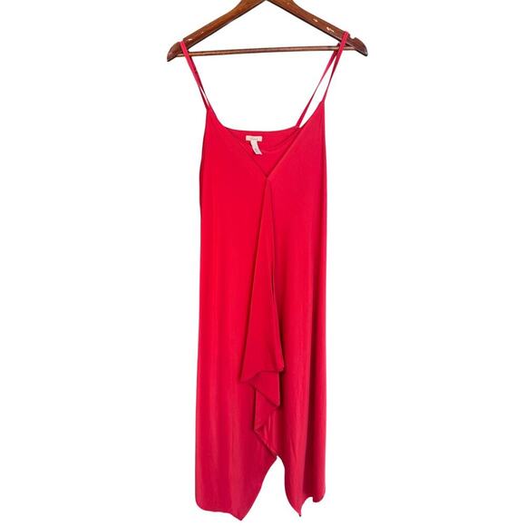 Soma scarf hem midi dress bliss fabric supple soft layers red size L - Picture 3 of 6